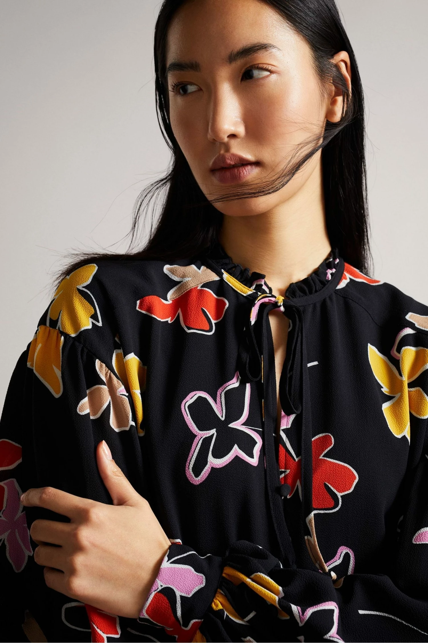 Ted Baker Yviee Black Chuck On Midi Dress With Ruffles 4 Ted Baker Yviee Black Chuck On Midi Dress With Ruffles - Image 2