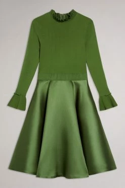Ted Baker Green Zadi Knitted Frill Full Skirt Dress 14 Ted Baker Green Zadi Knitted Frill Full Skirt Dress -TED BAKER Sales Store unnamed file 1051