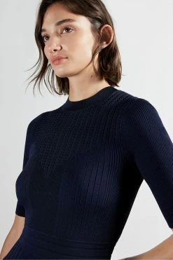 Ted Baker Blue Olivin Stitch Detail Dress -TED BAKER Sales Store unnamed file 1058