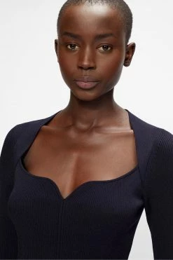 Ted Baker Blue Millly Sweetheart Neckline Dress -TED BAKER Sales Store unnamed file 1082