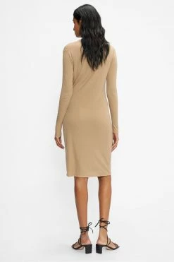 Ted Baker Natural Neyda Jersey Drape Long Sleeve Mini Dress -TED BAKER Sales Store unnamed file 1092