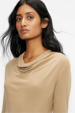 Ted Baker Natural Neyda Jersey Drape Long Sleeve Mini Dress -TED BAKER Sales Store unnamed file 1094