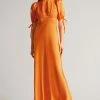 Ted Baker Orange Lysette Tie Detail Satin Tea Dress -TED BAKER Sales Store unnamed file 1129