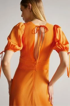 Ted Baker Orange Lysette Tie Detail Satin Tea Dress 11 Ted Baker Orange Lysette Tie Detail Satin Tea Dress -TED BAKER Sales Store unnamed file 1132
