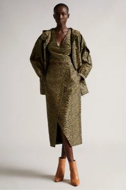 Ted Baker Black Puff Sleeve Top With Fixed Wrap -TED BAKER Sales Store unnamed file 1144