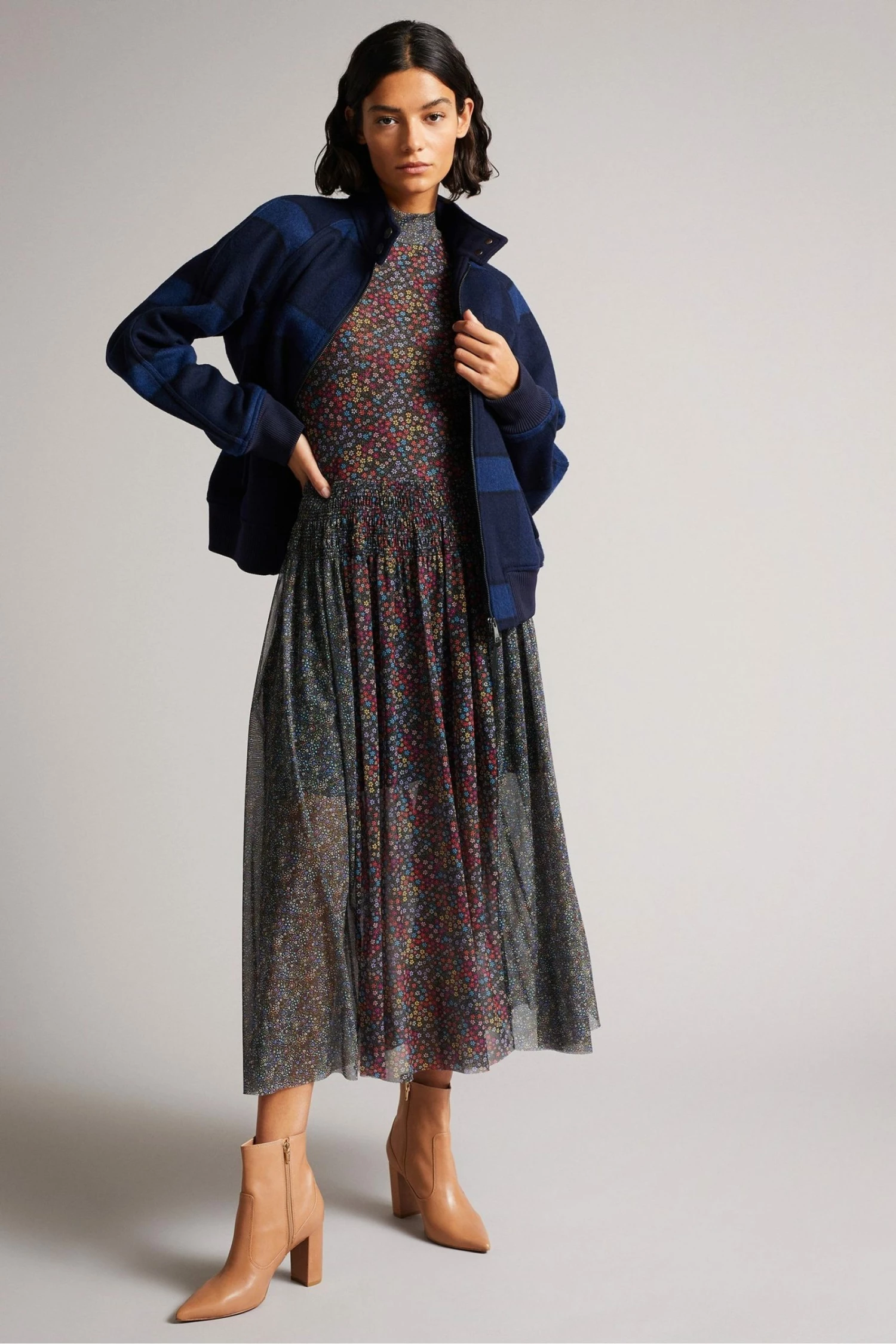 Ted Baker Black Meadoww Mesh Dress With Smocking 4 Ted Baker Black Meadoww Mesh Dress With Smocking - Image 2