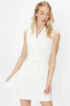 Ted Baker White Laraaa Mock Wrap Tiered Mini Dress