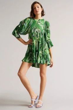Ted Baker Green Lillon Long Sleeve Dress -TED BAKER Sales Store unnamed file 1203