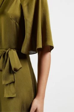 Ted Baker Green Hariiet Raglan Sleeve Tea Midi Dress -TED BAKER Sales Store unnamed file 1214