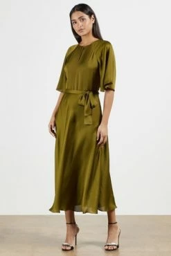 Ted Baker Green Hariiet Raglan Sleeve Tea Midi Dress -TED BAKER Sales Store unnamed file 1215