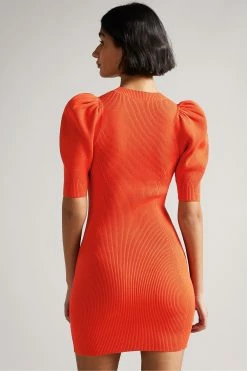 Ted Baker Orange Dollra Scoop Neck Bodycon Dress -TED BAKER Sales Store unnamed file 1217