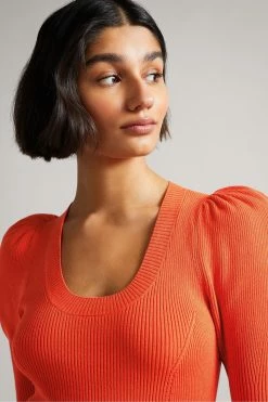 Ted Baker Orange Dollra Scoop Neck Bodycon Dress -TED BAKER Sales Store unnamed file 1219