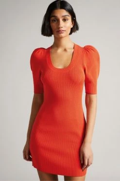 Ted Baker Orange Dollra Scoop Neck Bodycon Dress -TED BAKER Sales Store unnamed file 1221