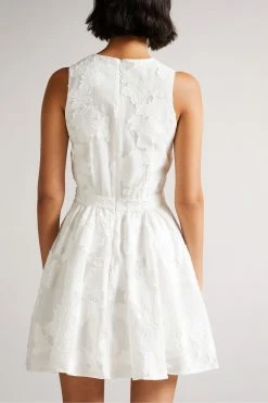 Ted Baker White Maylee Flippy Mini Dress With Neck Tie -TED BAKER Sales Store unnamed file 1235