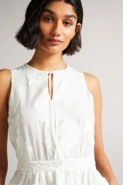 Ted Baker White Maylee Flippy Mini Dress With Neck Tie -TED BAKER Sales Store unnamed file 1236