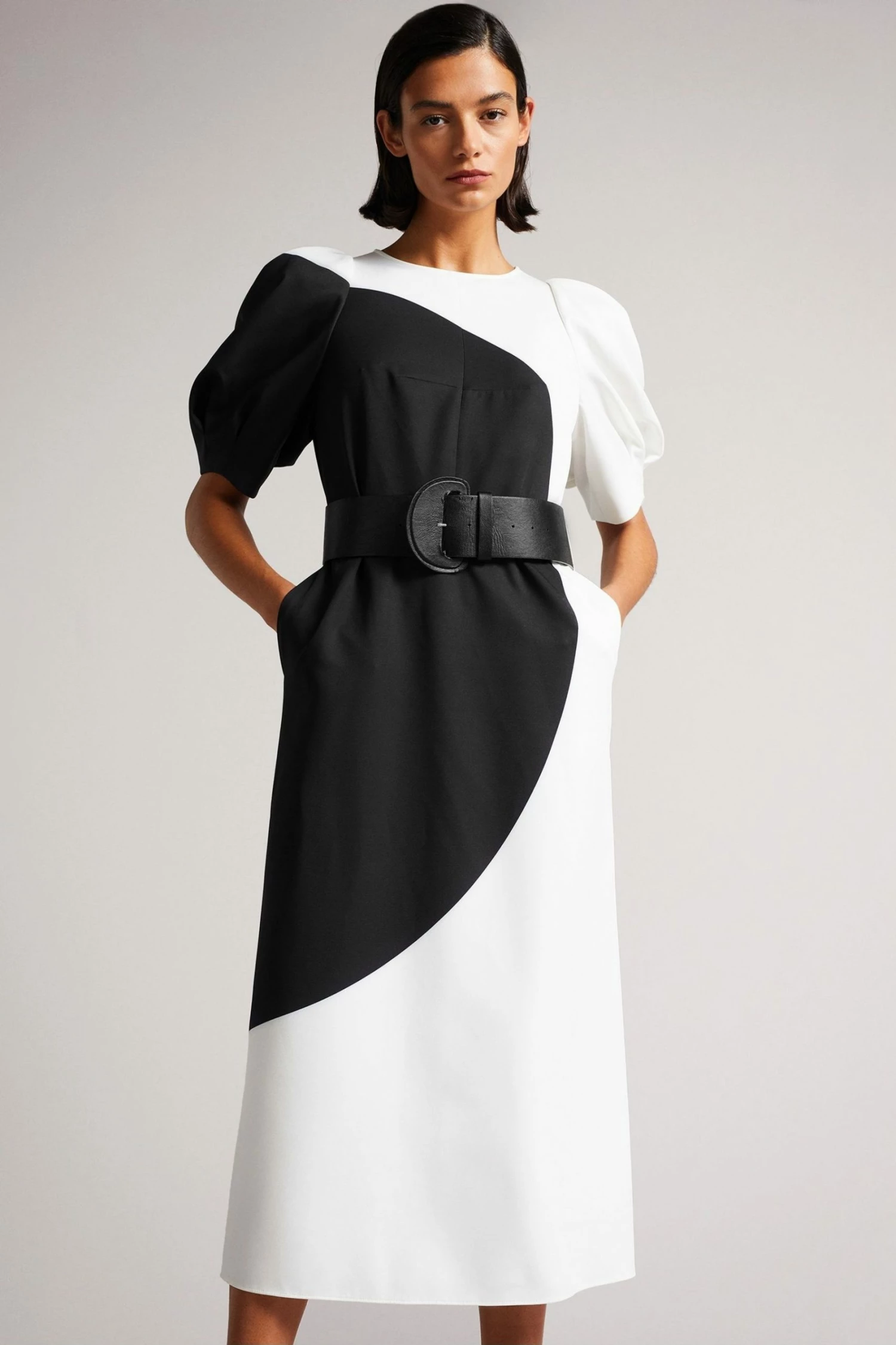 Ted Baker Semona White Belted Large Spot Print Midi Dress 3 Ted Baker Semona White Belted Large Spot Print Midi Dress