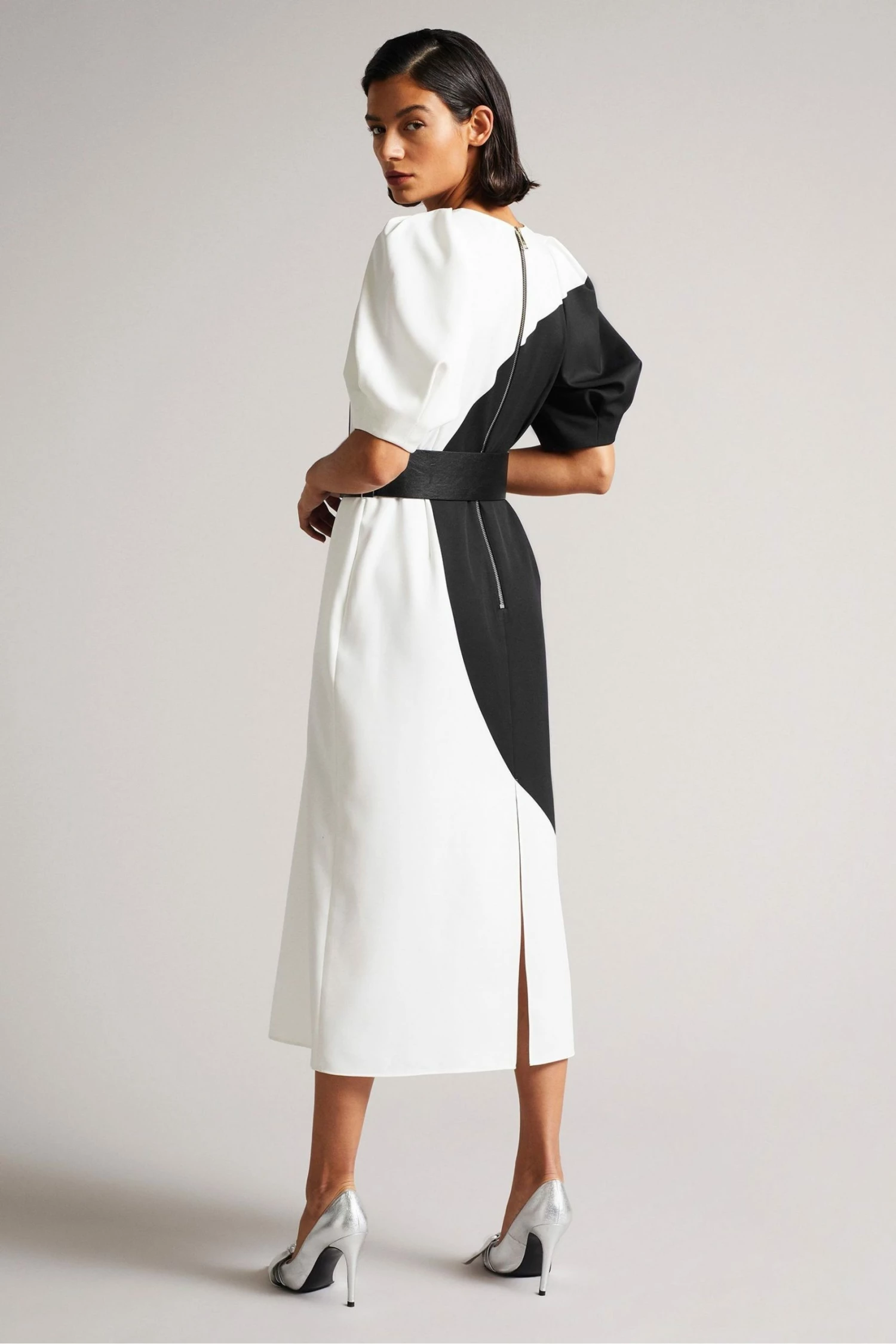 Ted Baker Semona White Belted Large Spot Print Midi Dress 4 Ted Baker Semona White Belted Large Spot Print Midi Dress - Image 2