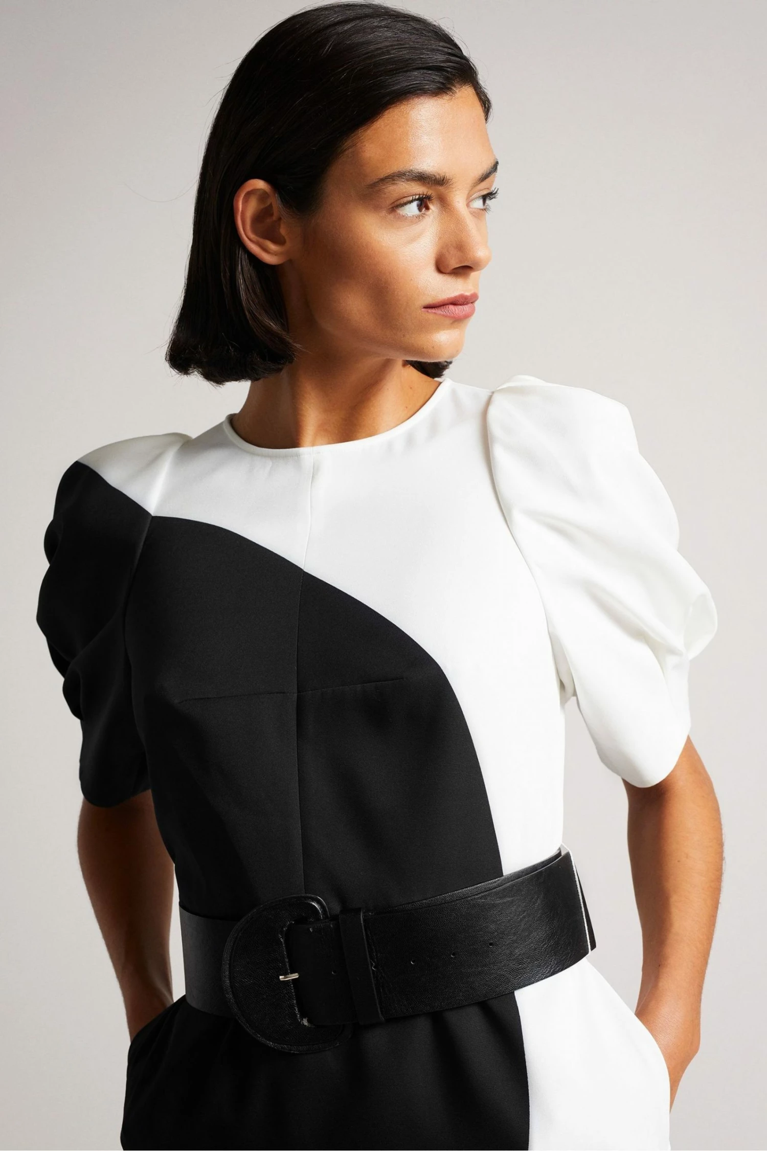 Ted Baker Semona White Belted Large Spot Print Midi Dress 6 Ted Baker Semona White Belted Large Spot Print Midi Dress - Image 4