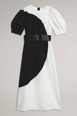 Ted Baker Semona White Belted Large Spot Print Midi Dress 16 Ted Baker Semona White Belted Large Spot Print Midi Dress -TED BAKER Sales Store unnamed file 1245