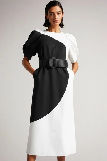 Ted Baker Semona White Belted Large Spot Print Midi Dress 10 Ted Baker Semona White Belted Large Spot Print Midi Dress - Image 8