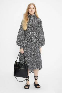 Ted Baker Black Toddl High Neck Dip Hem Midi Dress -TED BAKER Sales Store unnamed file 1256