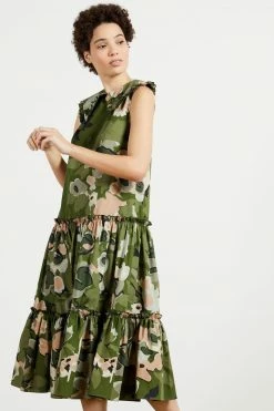 Ted Baker Norflk Green Camo Collar Dress -TED BAKER Sales Store unnamed file 1263
