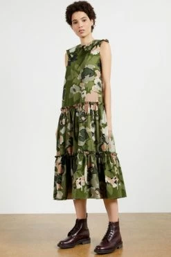 Ted Baker Norflk Green Camo Collar Dress -TED BAKER Sales Store unnamed file 1265