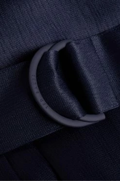 Ted Baker Kaytei Navy Blue Belted Midi Dress With Puff Sleeve -TED BAKER Sales Store unnamed file 1276