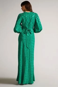 Ted Baker Mid-Green Tallyia Maxi Dress With Seam Detailing -TED BAKER Sales Store unnamed file 1283