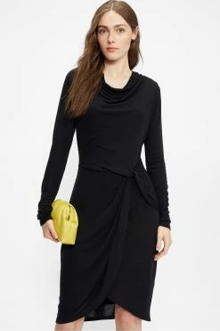 Ted Baker Black Neyda Jersey Drape Long Sleeve Mini Dress -TED BAKER Sales Store unnamed file 1290