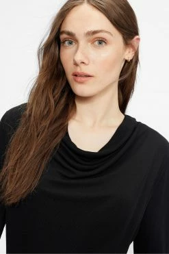 Ted Baker Black Neyda Jersey Drape Long Sleeve Mini Dress -TED BAKER Sales Store unnamed file 1291