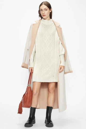 Ted Baker Womens White Arriaa Cable Sweater Dress 7 Ted Baker Womens White Arriaa Cable Sweater Dress - Image 5