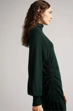 Ted Baker Aavvaa Green Knitted Ruched Side Detail Dress -TED BAKER Sales Store unnamed file 1307