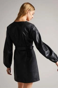 Ted Baker Black Optunia PU Belted Mini Dress -TED BAKER Sales Store unnamed file 1324