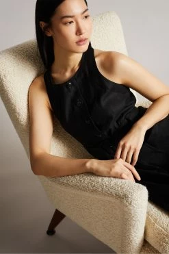 Ted Baker Black Button Through Racer Back Midi Dress -TED BAKER Sales Store unnamed file 1332