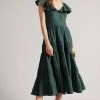 Ted Baker Teal-Blue Iveth Exaggerated Ruffle Midi Dress -TED BAKER Sales Store unnamed file 1335