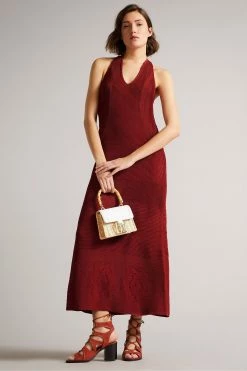 Ted Baker Brown Crochet Easy Fit Maxi Dress