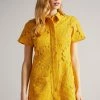 Ted Baker Yellow Mini Lace With Oversized Pockets Shirt Dress -TED BAKER Sales Store unnamed file 1349