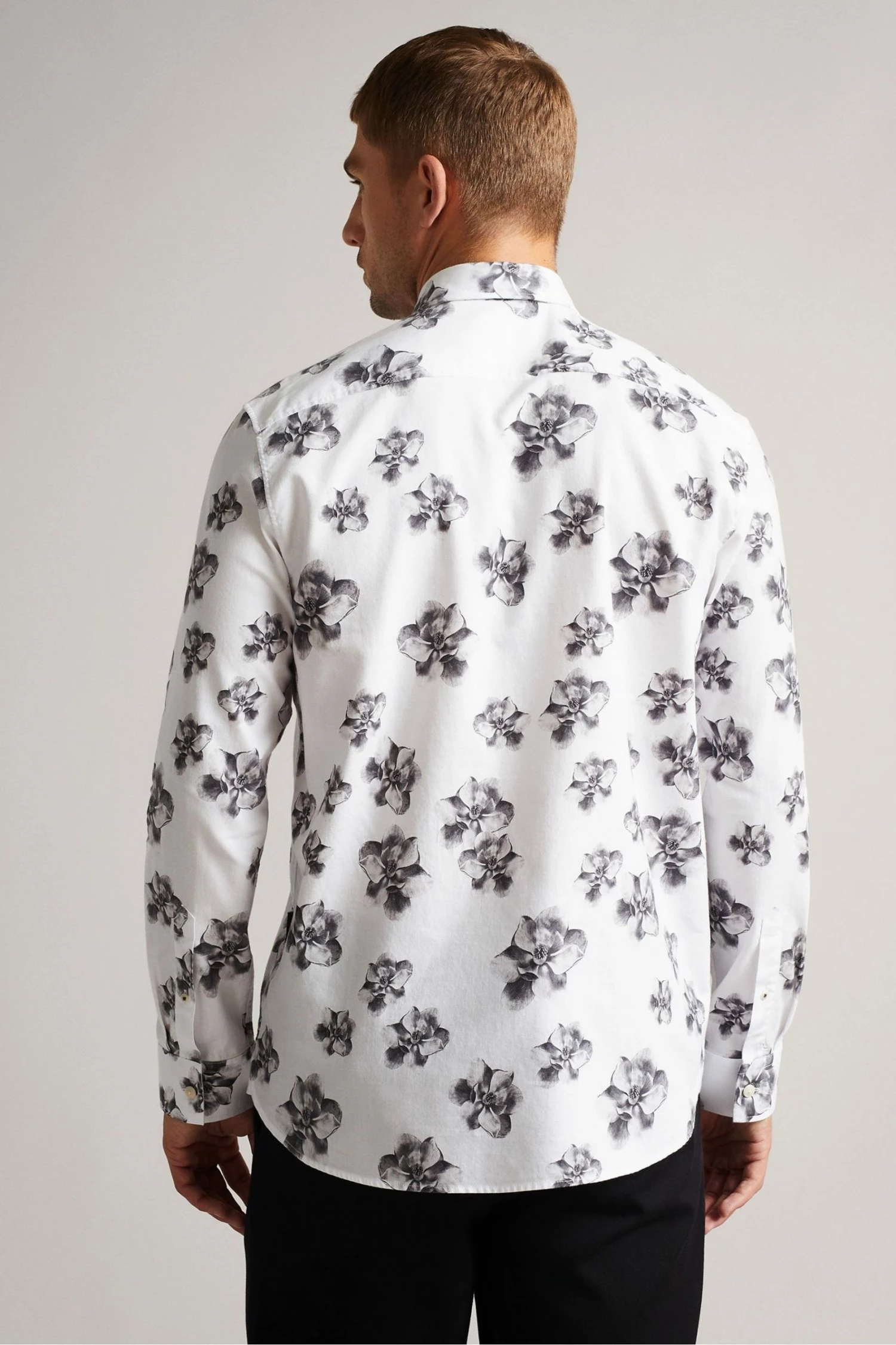 Ted Baker White Milhill Long Sleeve Photographic Magnolia Print Shirt 4 Ted Baker White Milhill Long Sleeve Photographic Magnolia Print Shirt - Image 2
