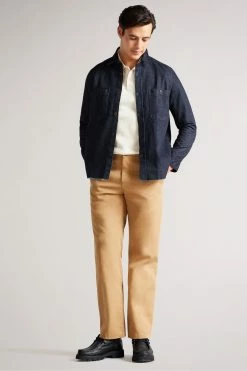 Ted Baker Enfield Dark Blue Long Sleeved Denim Overshirt -TED BAKER Sales Store unnamed file 1408