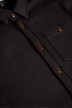 Ted Baker Black Bromlee Long Sleeve Heavyweight Jersey Overshirt -TED BAKER Sales Store unnamed file 1416