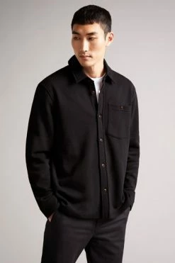 Ted Baker Black Bromlee Long Sleeve Heavyweight Jersey Overshirt -TED BAKER Sales Store unnamed file 1418