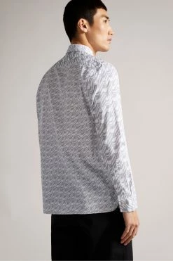 Ted Baker Grey Retrow Long Sleeve Multi Scale Geo Print Shirt -TED BAKER Sales Store unnamed file 1420