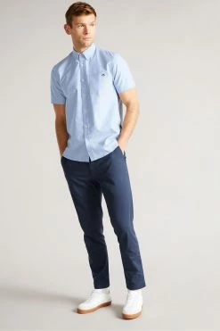 Ted Baker Capsho Blue Short Sleeve Oxford Shirt 10 Ted Baker Capsho Blue Short Sleeve Oxford Shirt -TED BAKER Sales Store unnamed file 1427