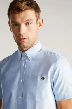 Ted Baker Capsho Blue Short Sleeve Oxford Shirt 11 Ted Baker Capsho Blue Short Sleeve Oxford Shirt -TED BAKER Sales Store unnamed file 1428