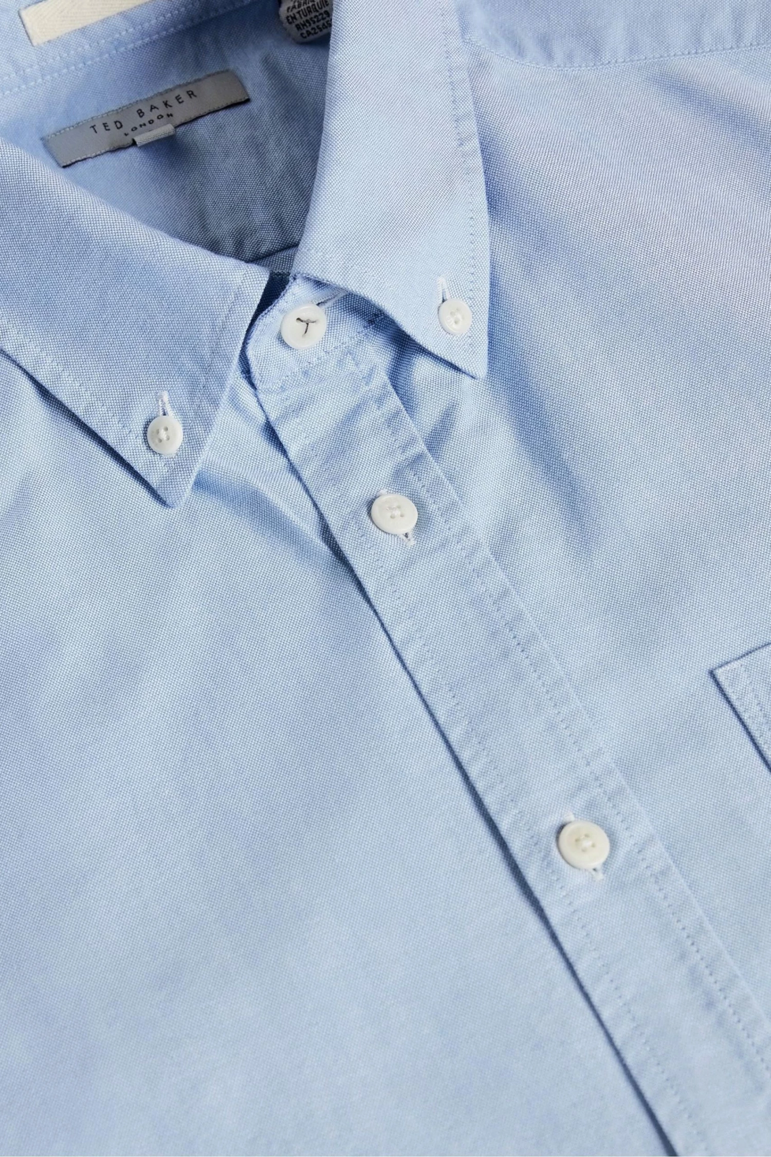 Ted Baker Capsho Blue Short Sleeve Oxford Shirt 7 Ted Baker Capsho Blue Short Sleeve Oxford Shirt - Image 5