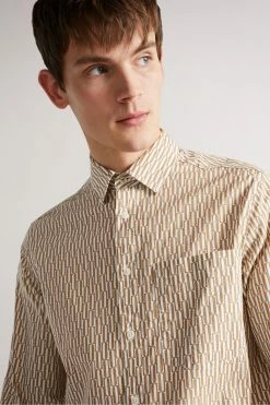 Ted Baker Ruskin Tan Ls Retro Print Shirt -TED BAKER Sales Store unnamed file 1434