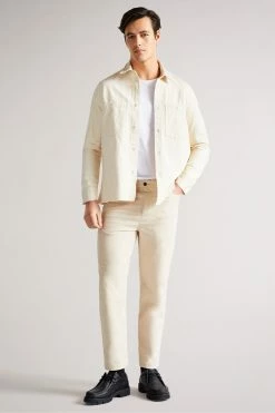 TED BAKER Sales Store 34 Ted Baker Enfield Ecru White Long Sleeved Denim Overshirt