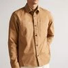 Ted Baker Leytun Tan Long Sleeve Twill Shacket -TED BAKER Sales Store unnamed file 1457
