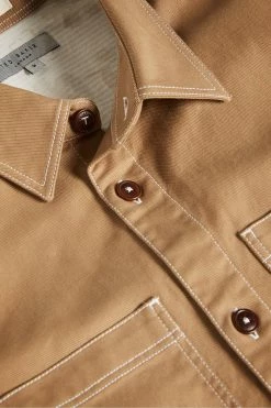 Ted Baker Leytun Tan Long Sleeve Twill Shacket -TED BAKER Sales Store unnamed file 1462